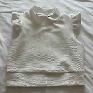 White Ruffle Crop Top